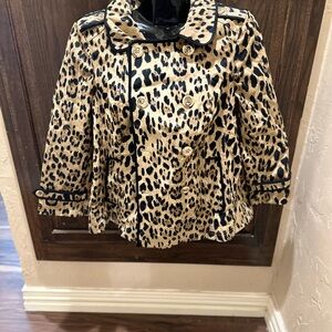 White House Black Market Leopard Print Trench Coat